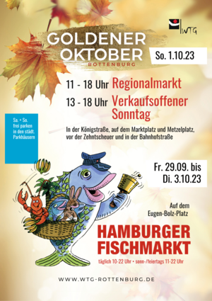 Plakat Goldener Oktober und Hamburger Fischmarkt