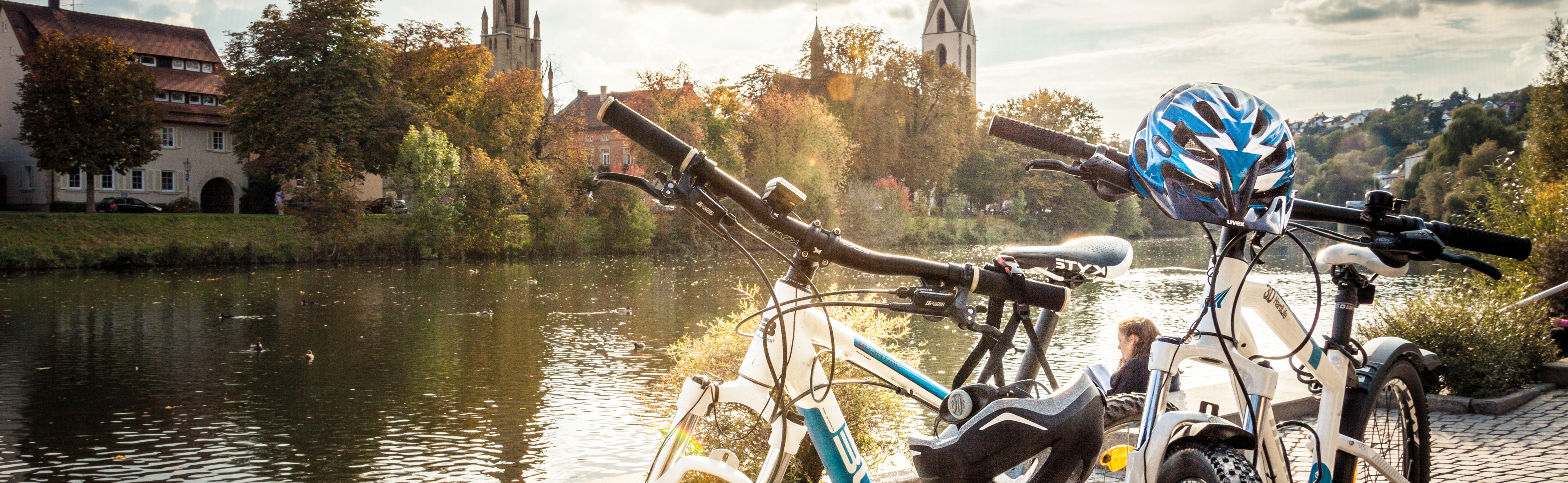 Fahrräder am Neckarufer